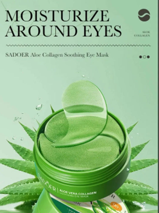 Aloe Vera Collagen Eye Masks 60pcs – Dark Circles & Anti-Wrinkle Patches