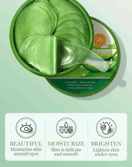 Aloe Vera Collagen Eye Masks 60pcs – Dark Circles & Anti-Wrinkle Patches