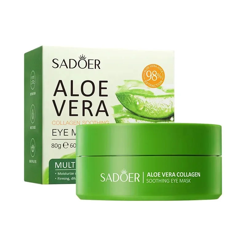 Aloe Vera Collagen Eye Masks 60pcs – Dark Circles & Anti-Wrinkle Patches