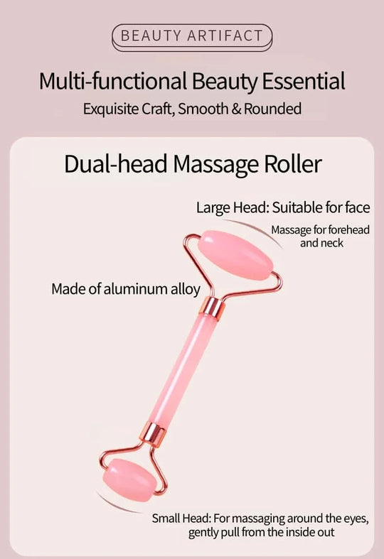 Natural Resin Face Roller & Gua Sha Set – Lifting, De-Puffing & Anti-Wrinkle Facial Massager