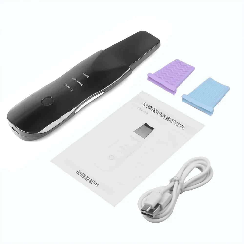 Ultrasonic Skin Scrubber & Face Spatula – Blackhead Remover & Pore Cleanser