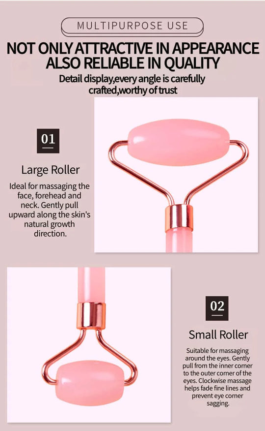 Natural Resin Face Roller & Gua Sha Set – Lifting, De-Puffing & Anti-Wrinkle Facial Massager
